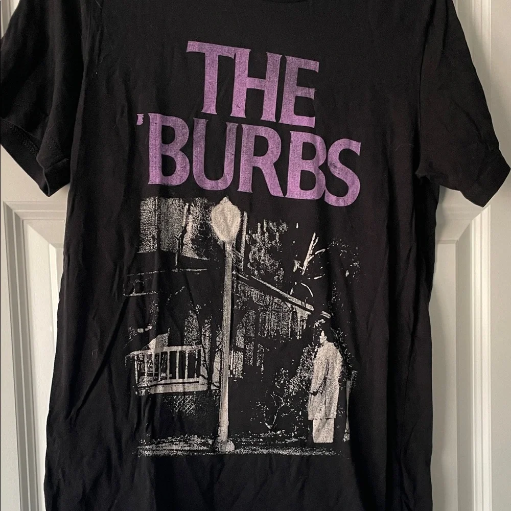 Fright Rags T-Shirt with Purple 'The 'Burbs' Graphic - Picture 1 of 2